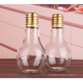 Haonai 400ml Beverage drinking use light bulb bottle/glass juice bottle with screw cap